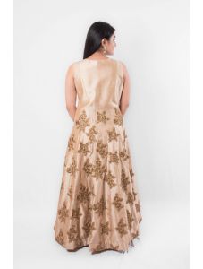 Beige-ish Off-white Classic Silk Gown